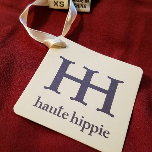 Cute Haute Hippie Merlot Boho Georgette Mini Dress - Wear with heels or leggings - Picture 11 of 13